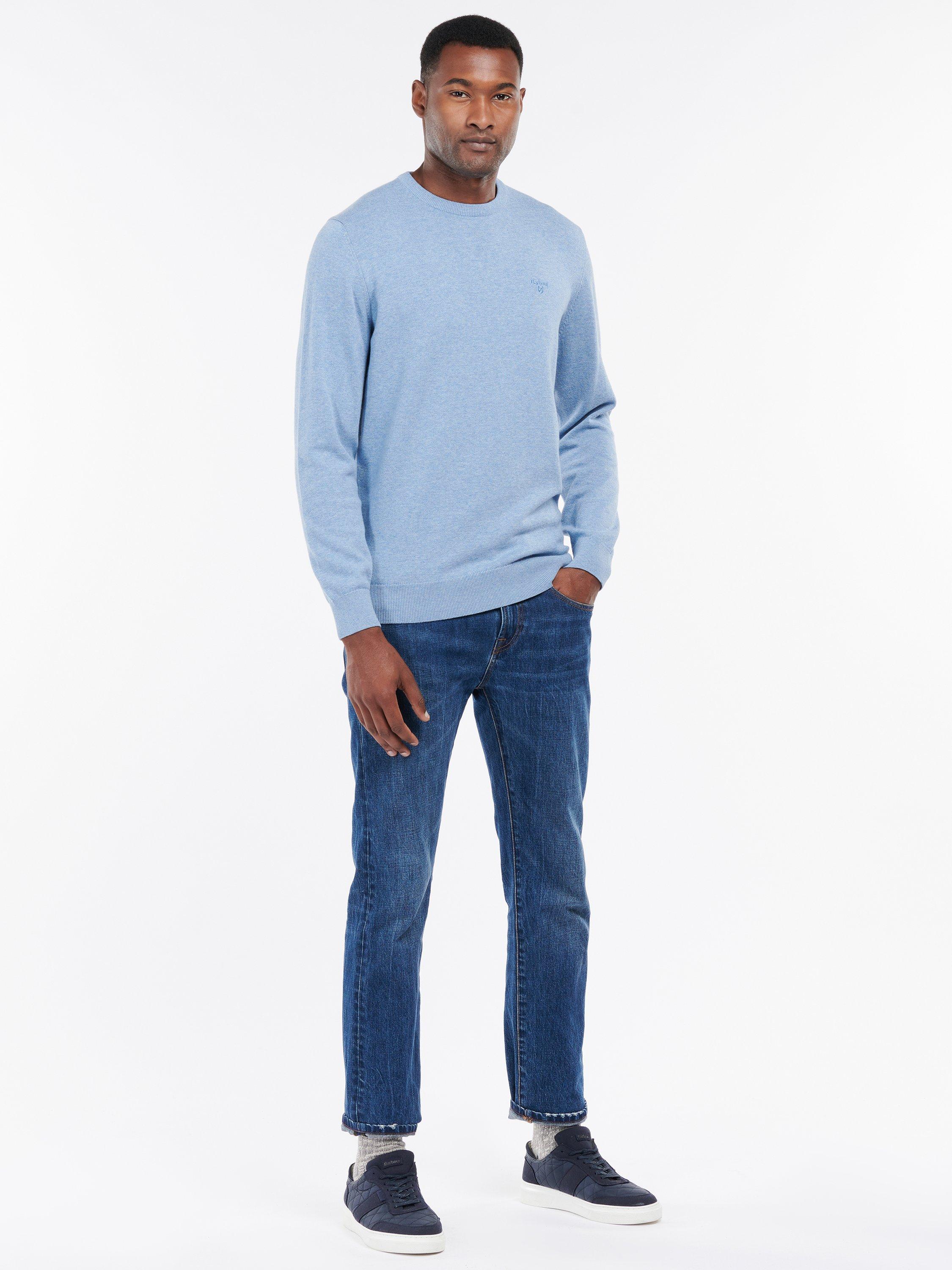 Product image 3 of 5, which shows Barbour Pima Cotton Crew Neck Jumper, Dark Chambray, L