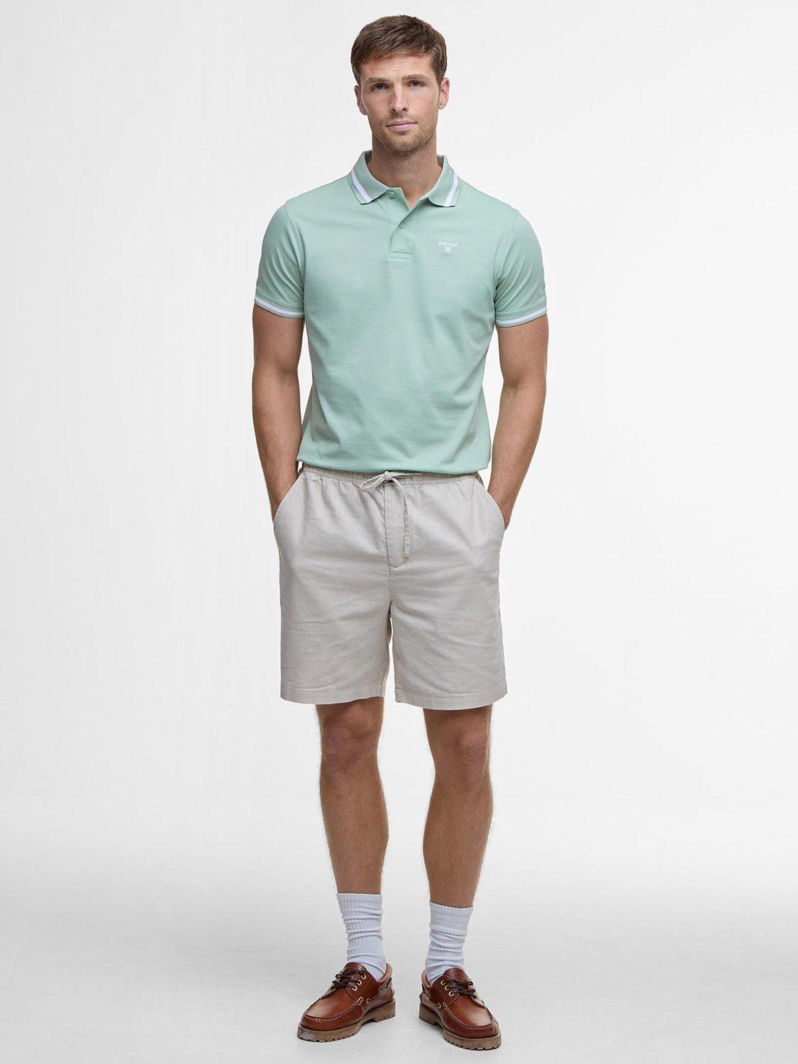 Product image 3 of 6, which shows Barbour Ferrybridge Cotton Short Sleeve Polo Shirt, Pale Apple, XL