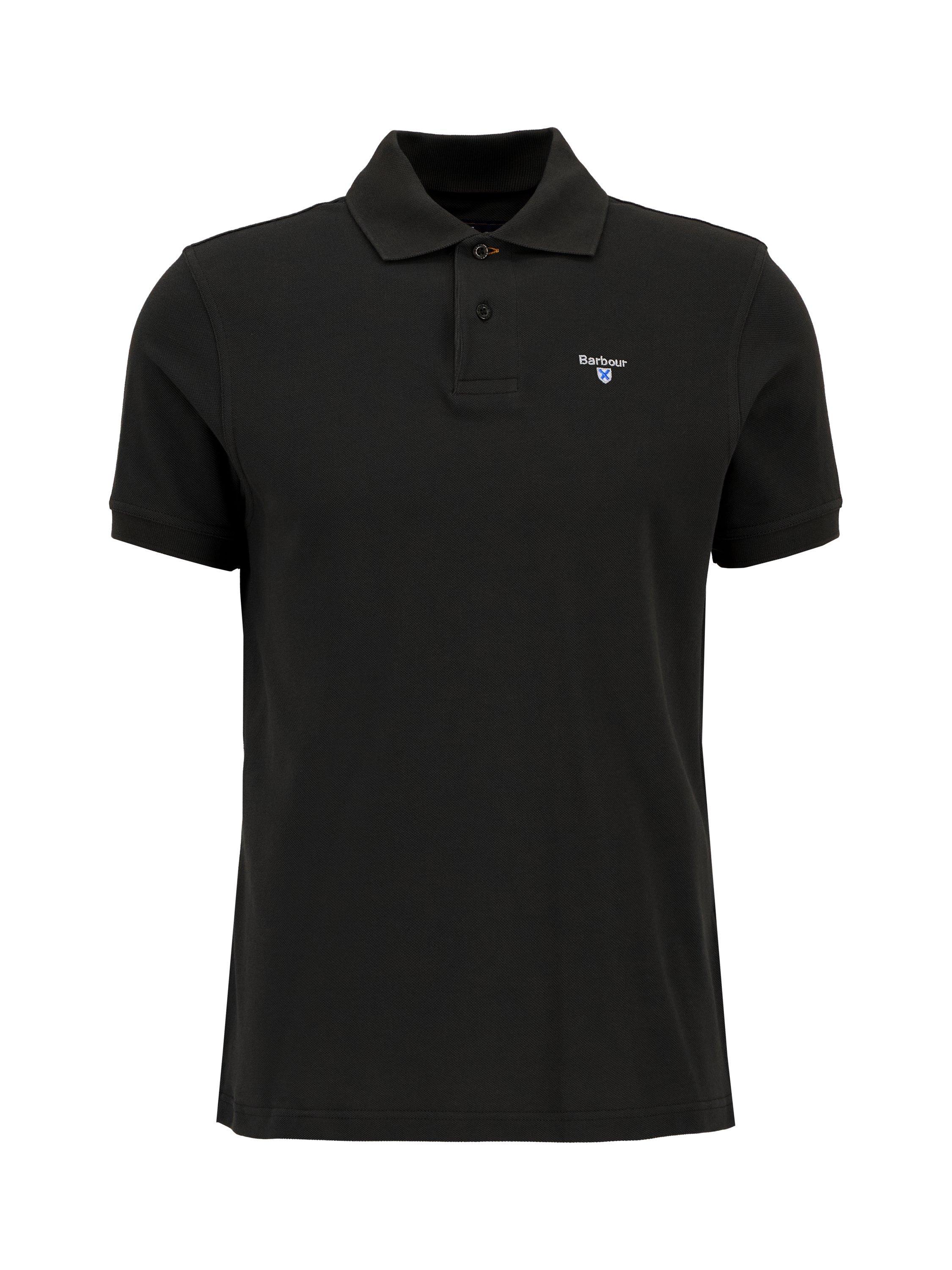 Product image 3 of 6, which shows Barbour Cotton Regular Fit Short Sleeve Essential Polo Shirt, Black, S