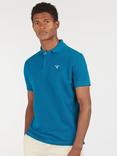 Barbour Cotton Regular Fit Short Sleeve Polo Shirt, Lyons Blue