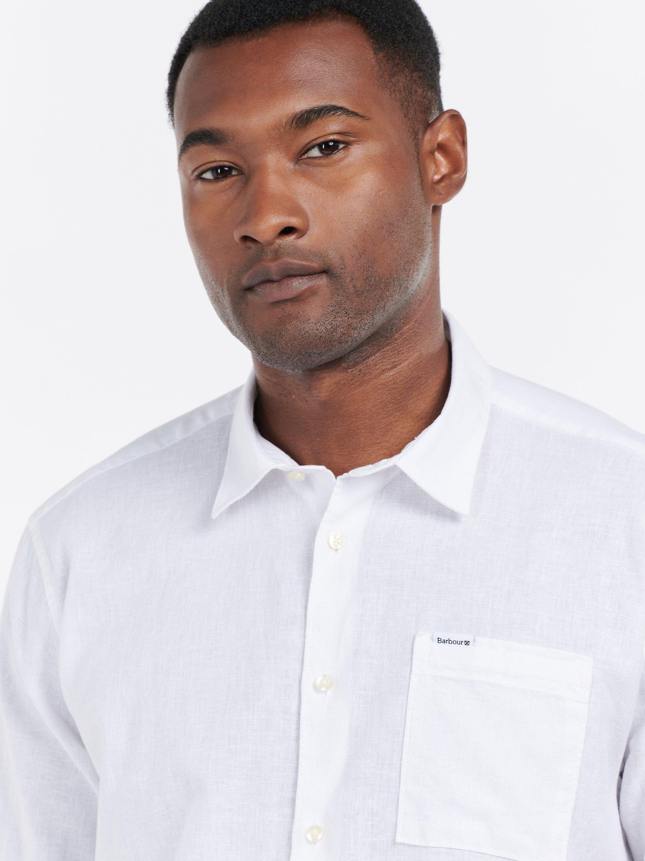 Product image 5 of 6, which shows Barbour Nelson Short Sleeve Shirt, White, S