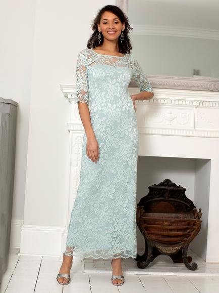 Alie Street Lila Floral Lace Dress, Mint Silver Green, Mint Silver Green