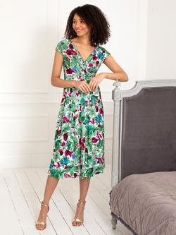 Alie Street Sara Floral Midi Dress, Paradise Green/Multi - view 2, Paradise Green/Multi