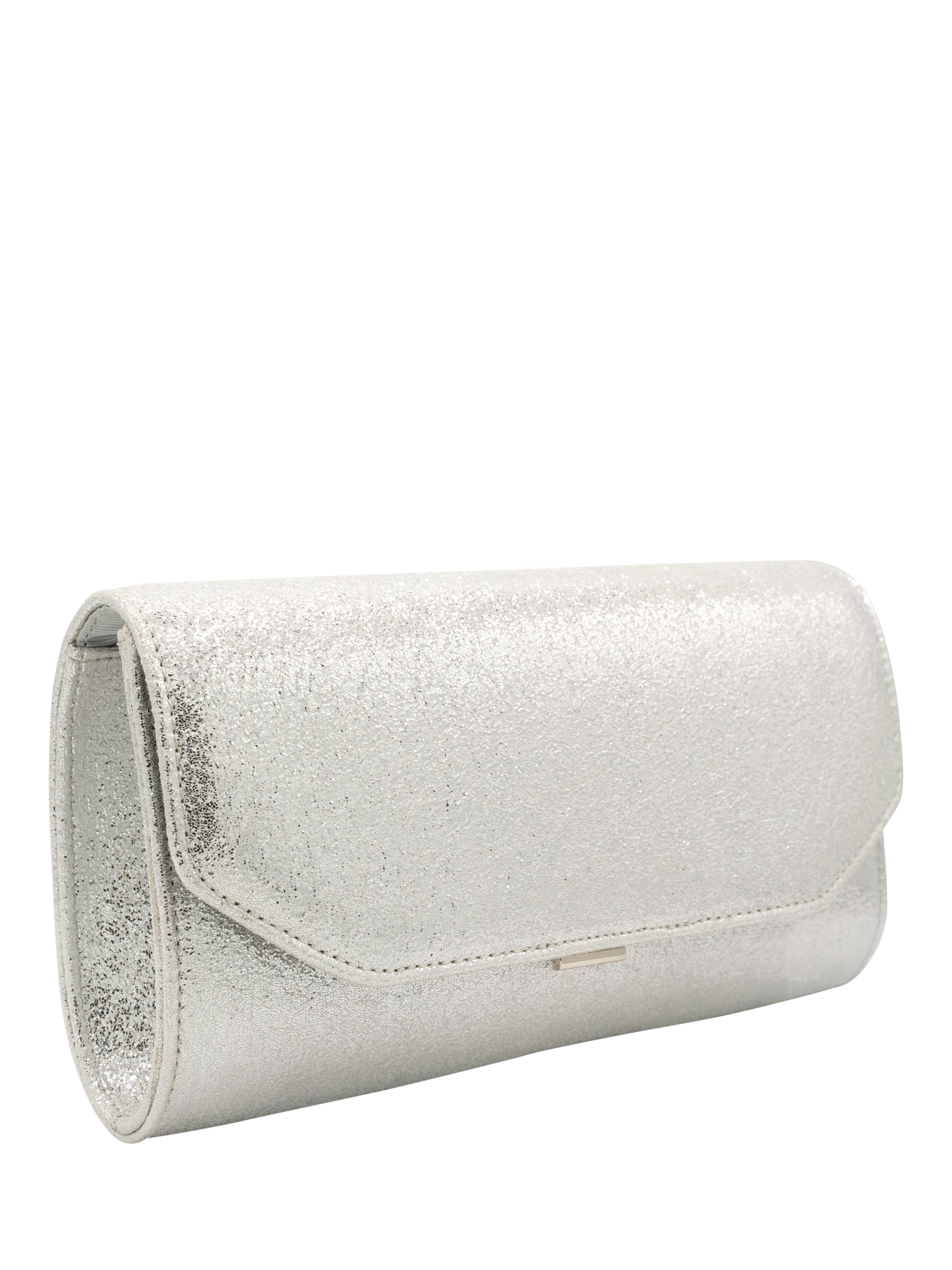 Product image 3 of 4, which shows Paradox London Dyani Glitter Clutch Bag, Silver
