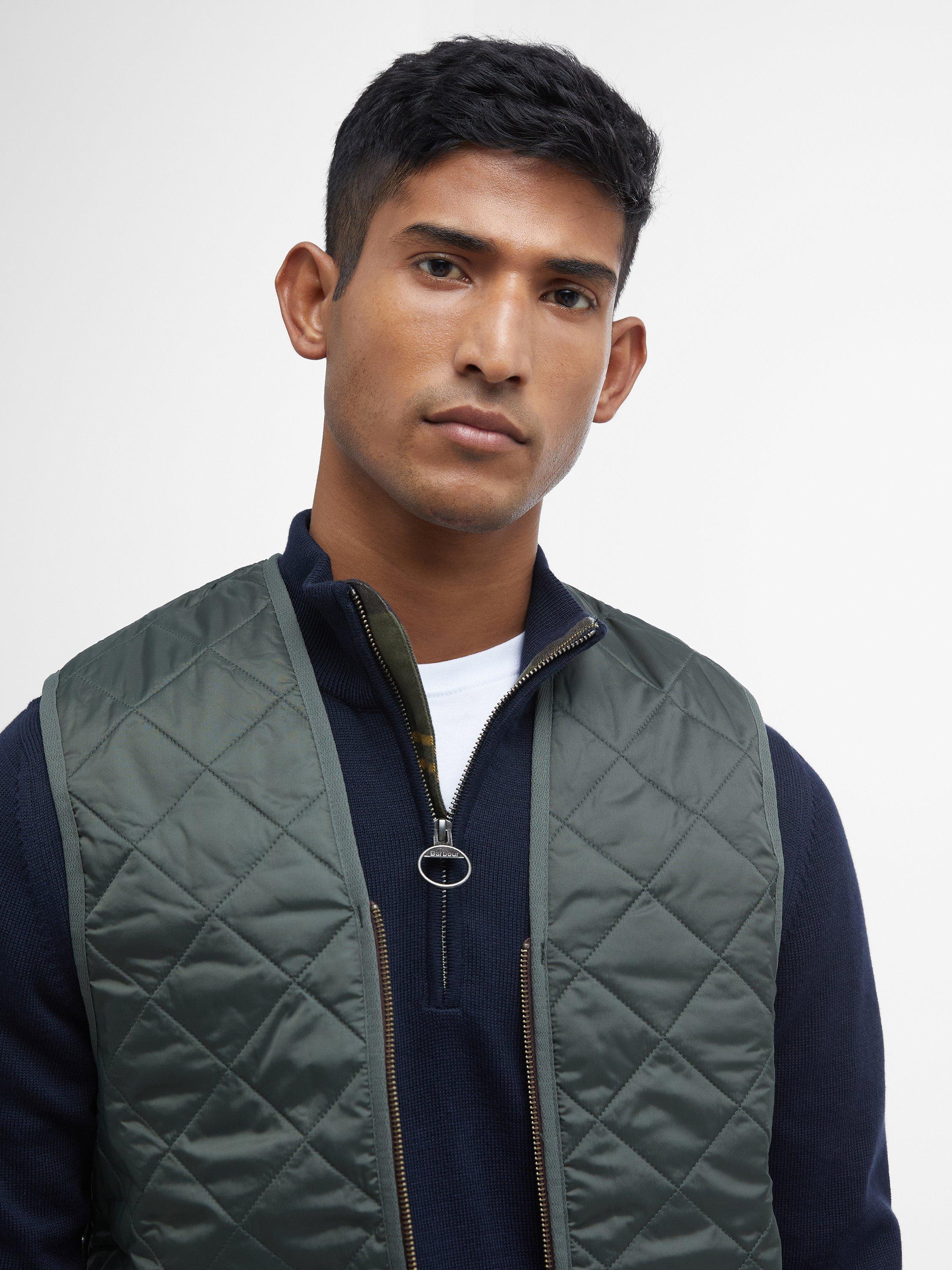 Product image 5 of 9, which shows Barbour Diamond Quilted Gilet, Olive, 50R