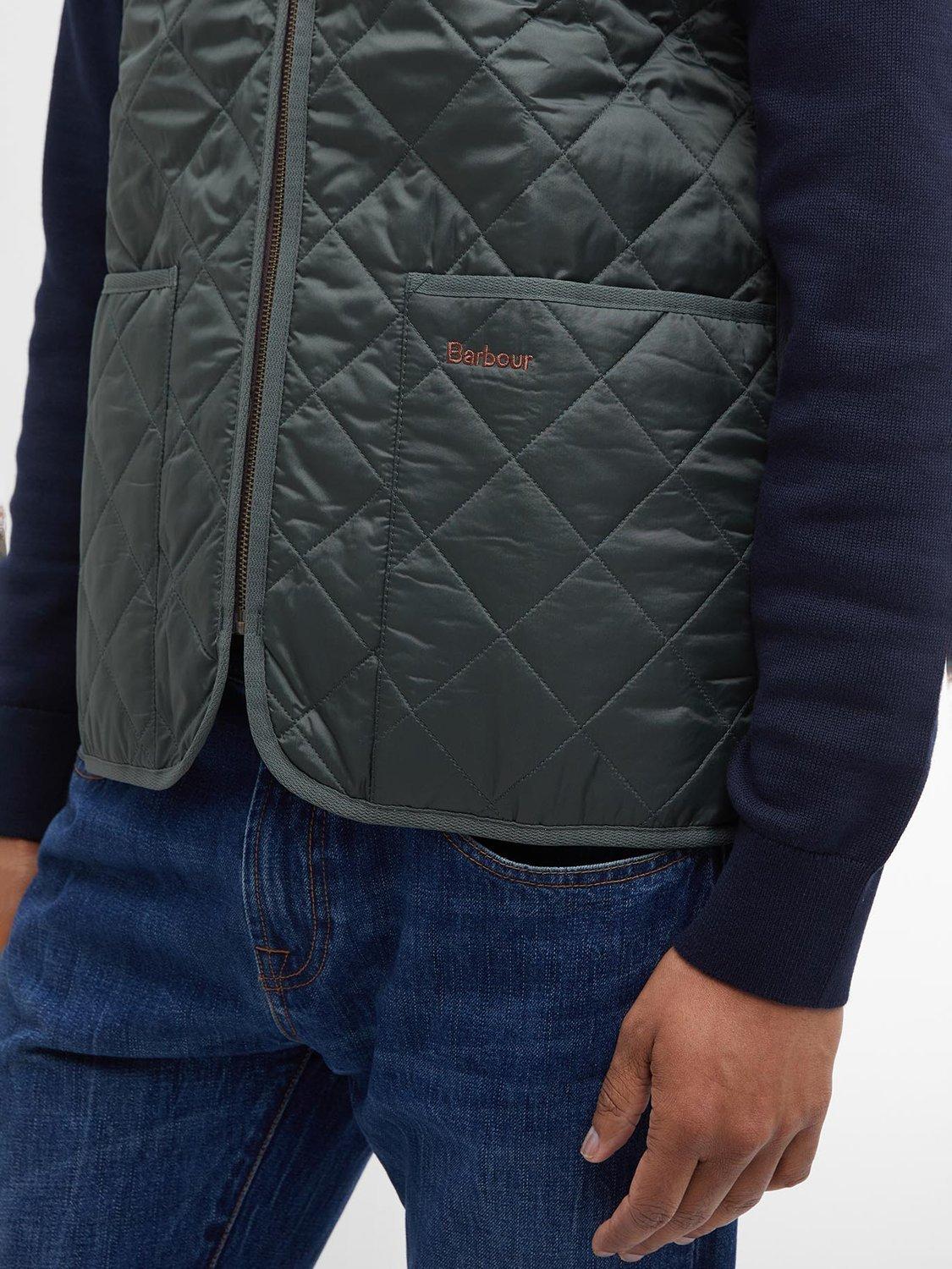 Product image 7 of 9, which shows Barbour Diamond Quilted Gilet, Olive, 50R
