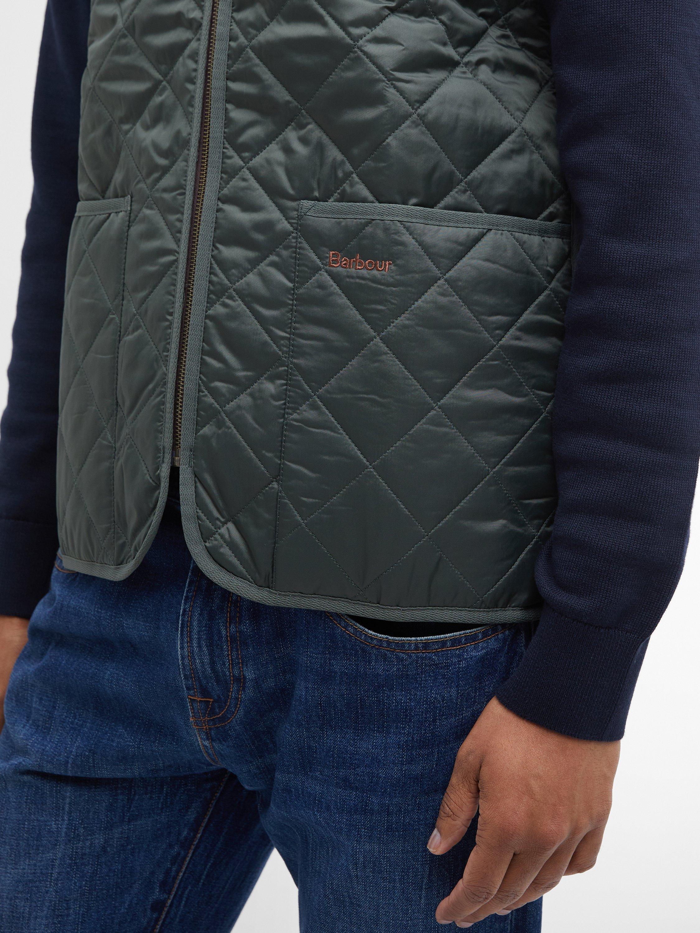 Product image 9 of 9, which shows Barbour Diamond Quilted Gilet, Olive, 50R