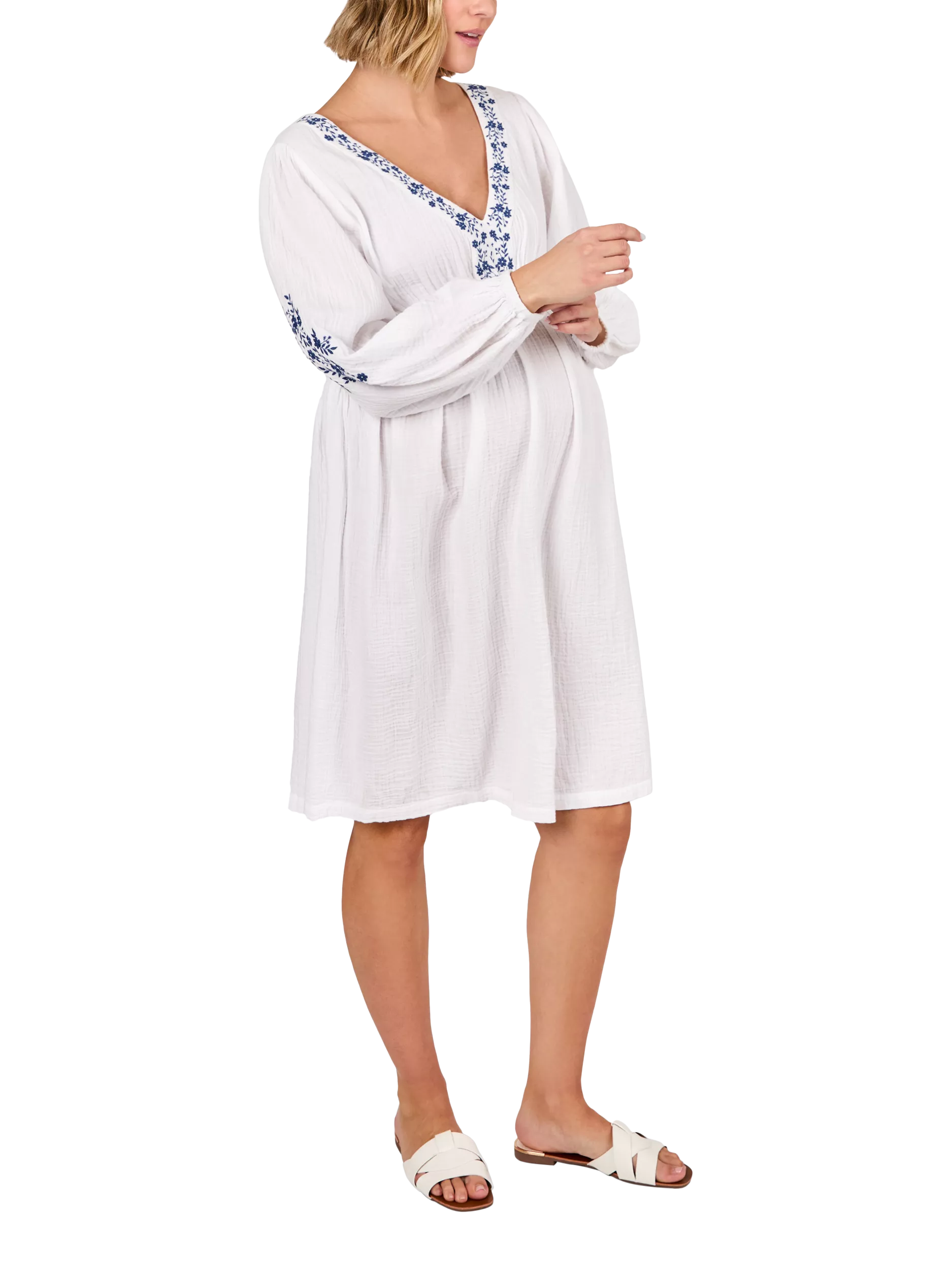 JoJo Maman Bébé Cotton Embroidered V-Neck ...