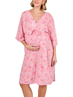 JoJo Maman Bébé Floral Maternity Dress, Pink - view 2, Pink