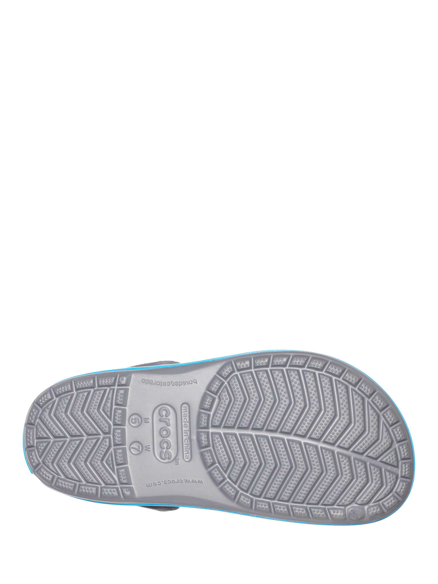 Product image 4 of 5, which shows Crocs Crocband Clogs, Charcoal/Ocean, 6