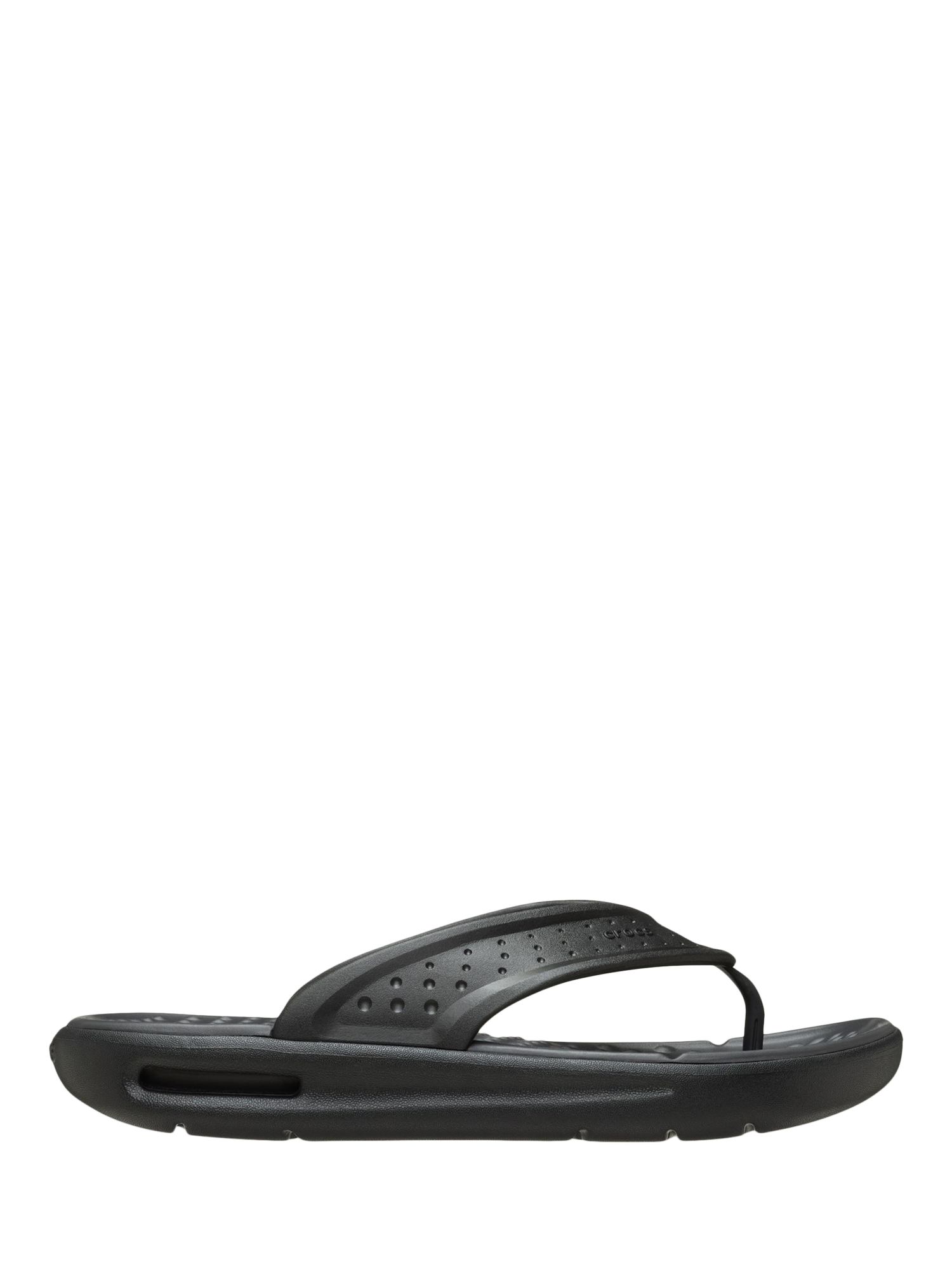 Product image 1 of 6, which shows Crocs InMotion Flip Flops, Black, 6