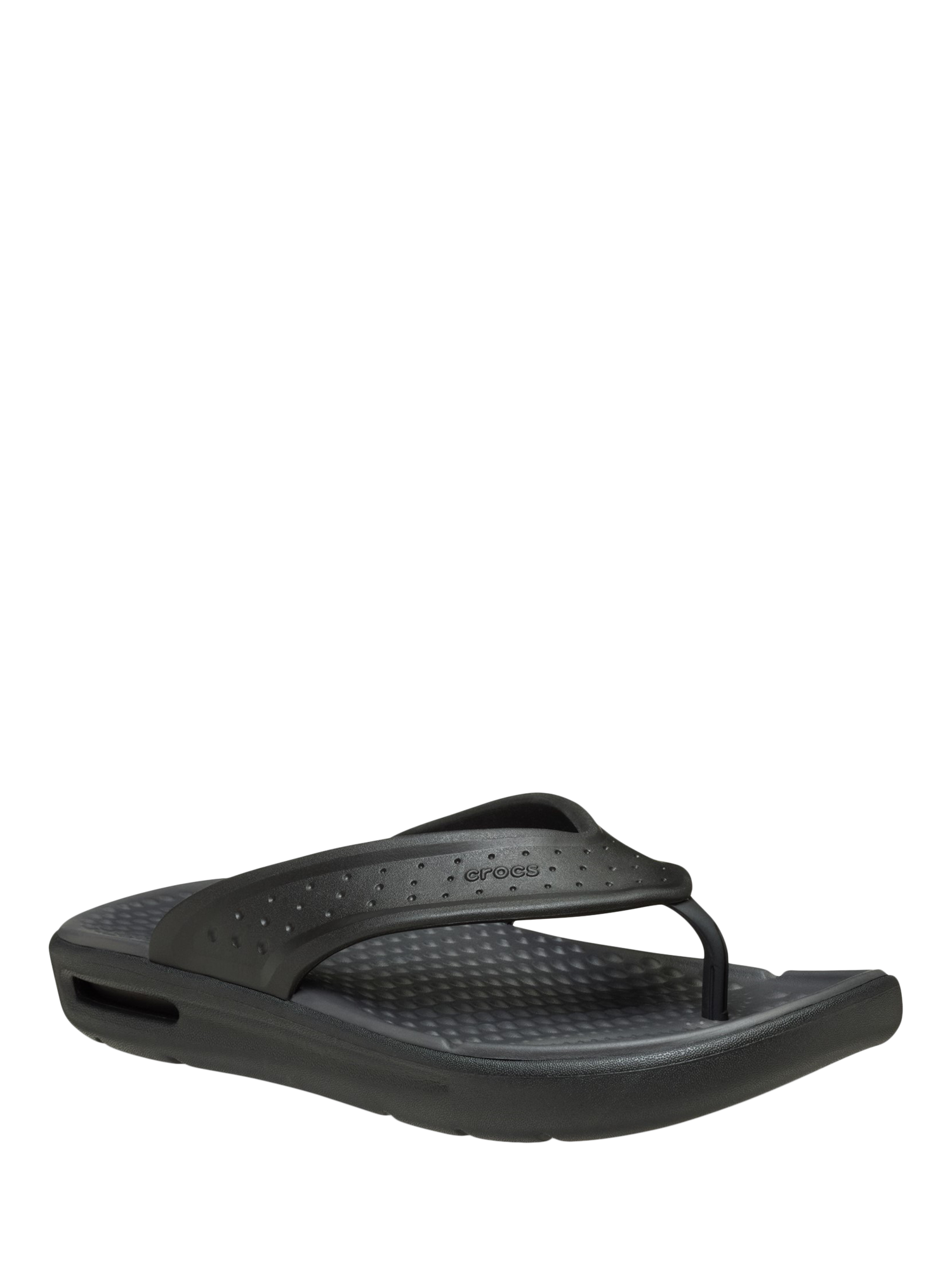 Product image 2 of 6, which shows Crocs InMotion Flip Flops, Black, 6
