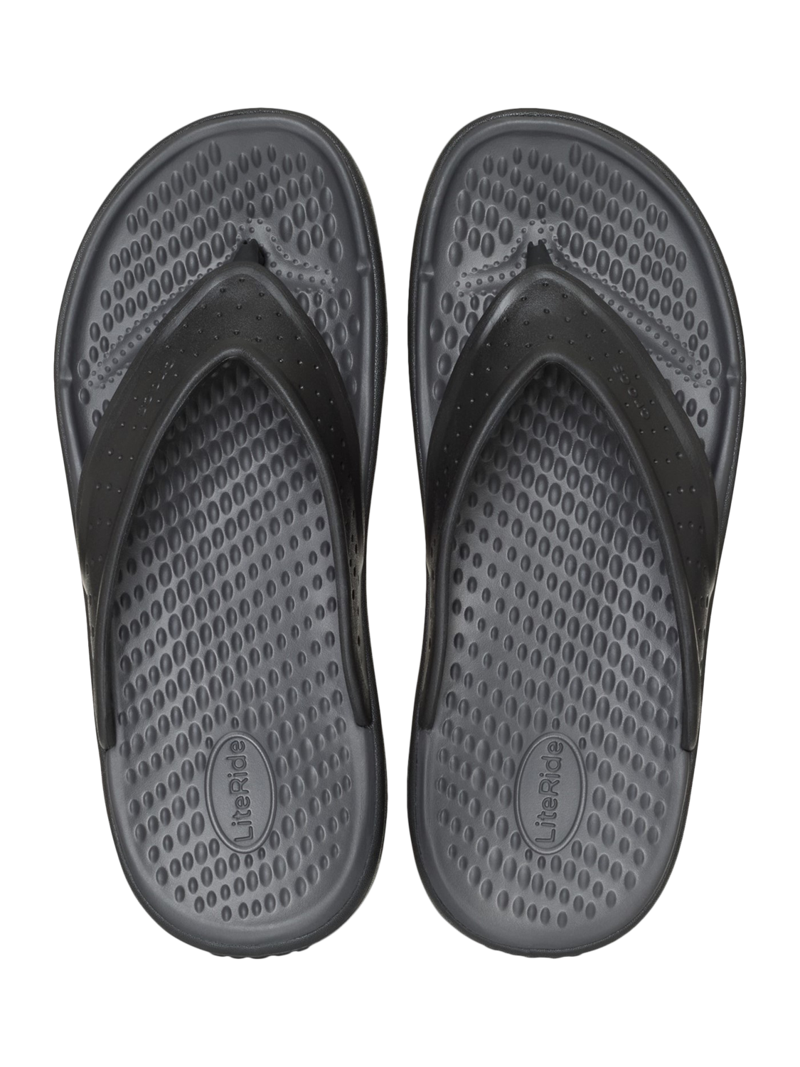 Product image 6 of 6, which shows Crocs InMotion Flip Flops, Black, 6