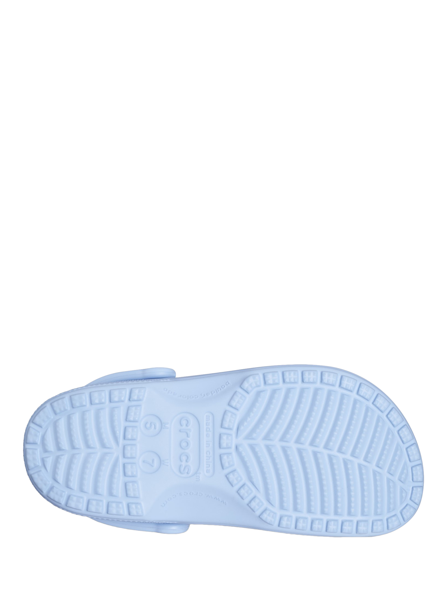 Product image 5 of 6, which shows Crocs Classic Clogs, Blue Calcite, 3