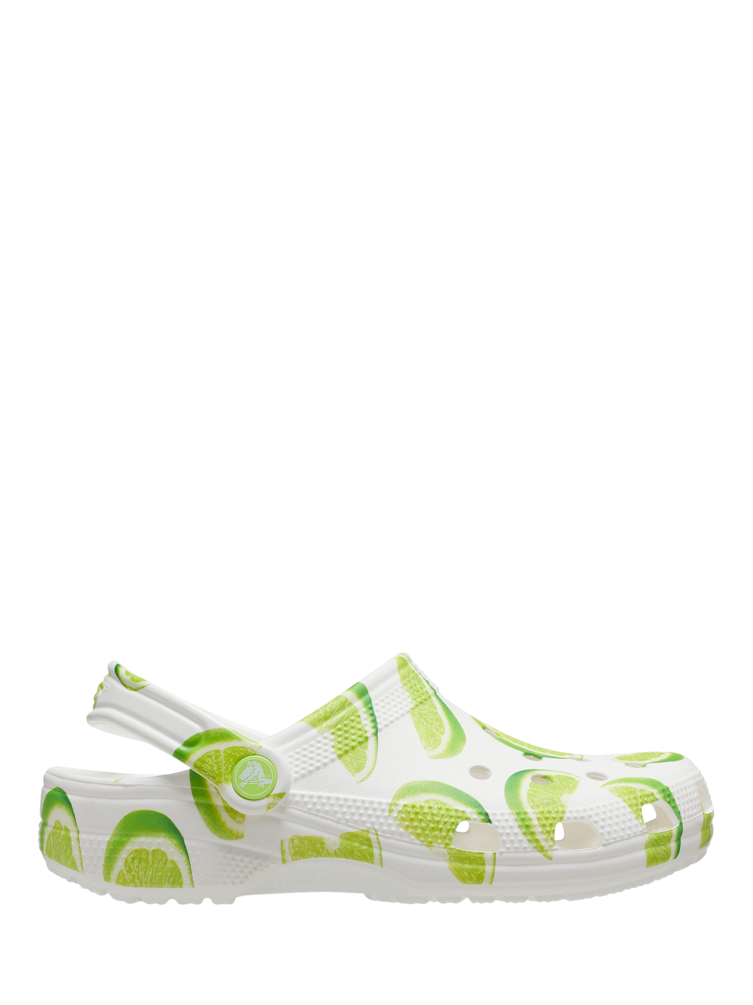 Product image 1 of 5, which shows Crocs Classic Graphic Clogs, White/Multi, 3
