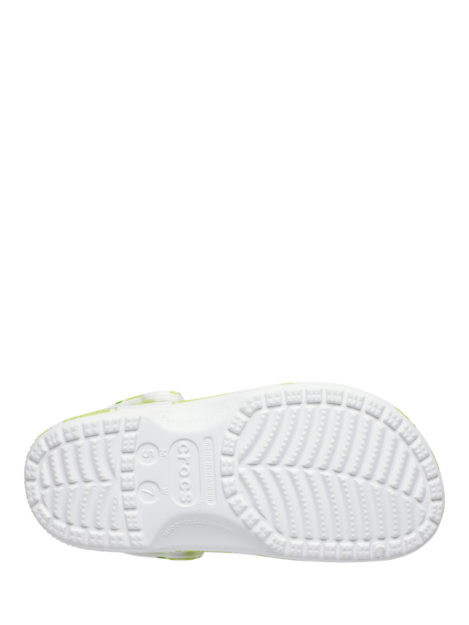 Product image 4 of 5, which shows Crocs Classic Graphic Clogs, White/Multi, 3