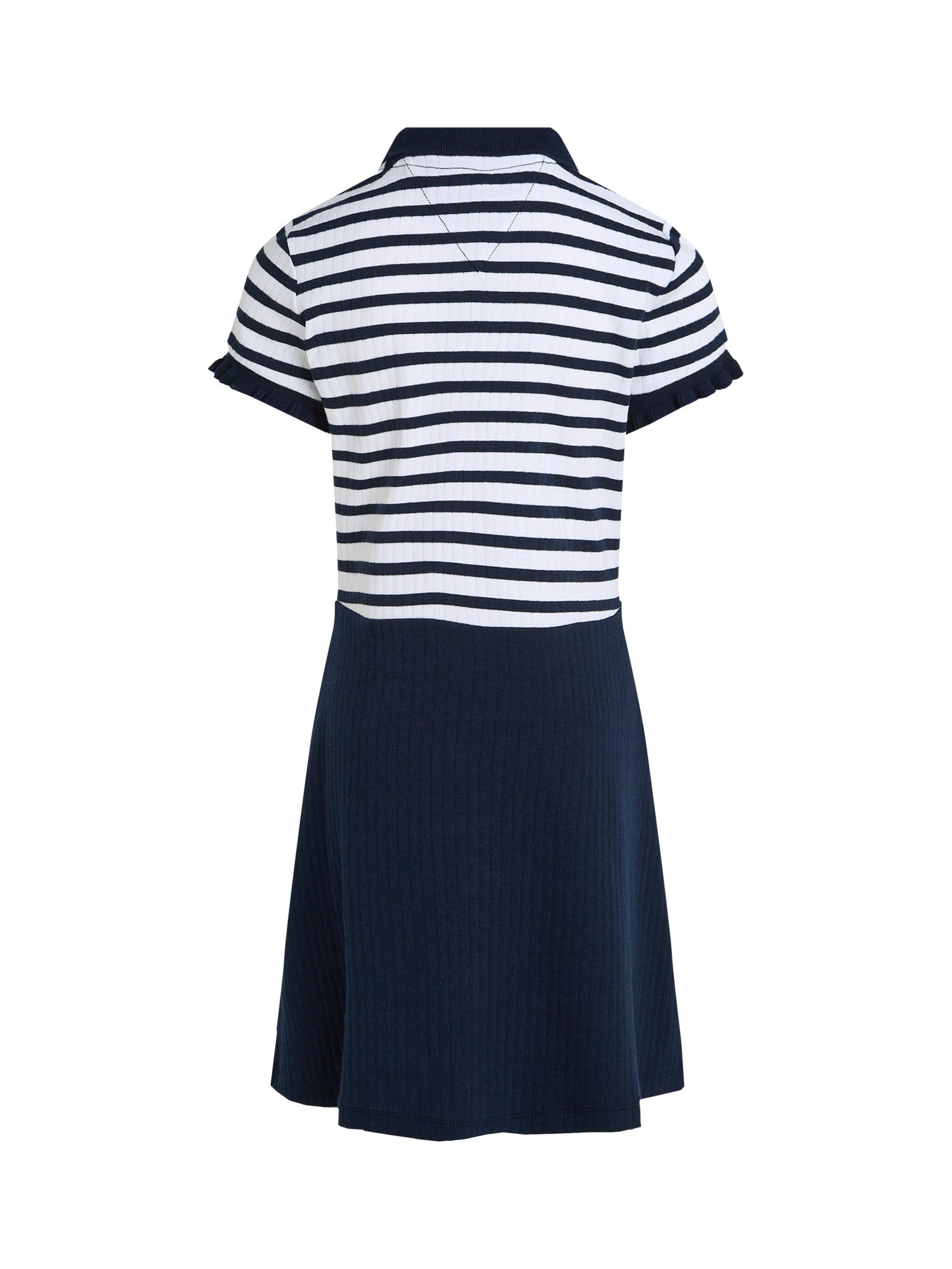 Product image 2 of 3, which shows Tommy Hilfiger Kids' Adaptive Collection Polo Skater Dress, Dark Night Navy, 3 years