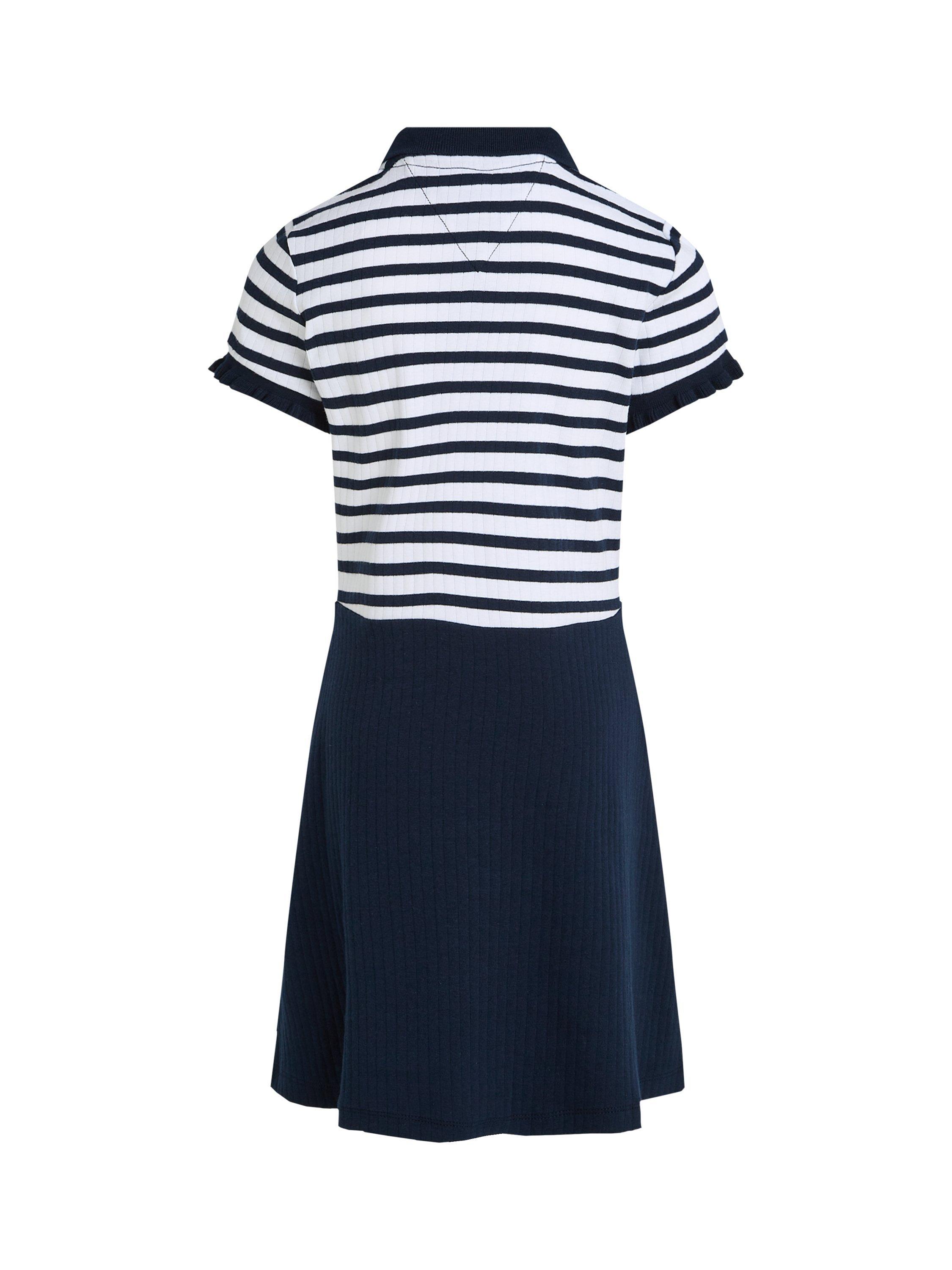 Product image 3 of 3, which shows Tommy Hilfiger Kids' Adaptive Collection Polo Skater Dress, Dark Night Navy, 3 years