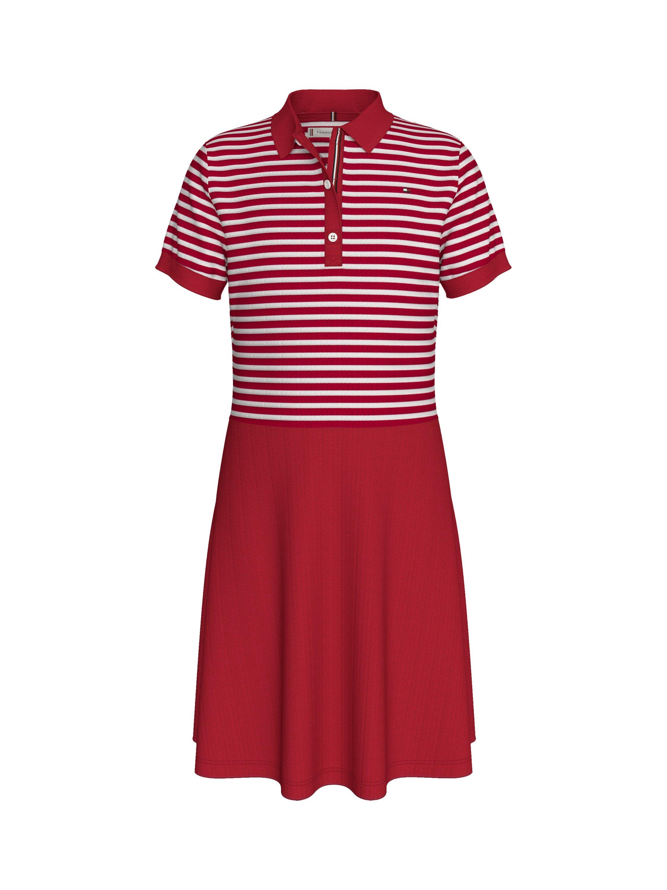 Product image 1 of 3, which shows Tommy Hilfiger Kids' Polo Shirt Skater Dress, Primary Red, 4 years