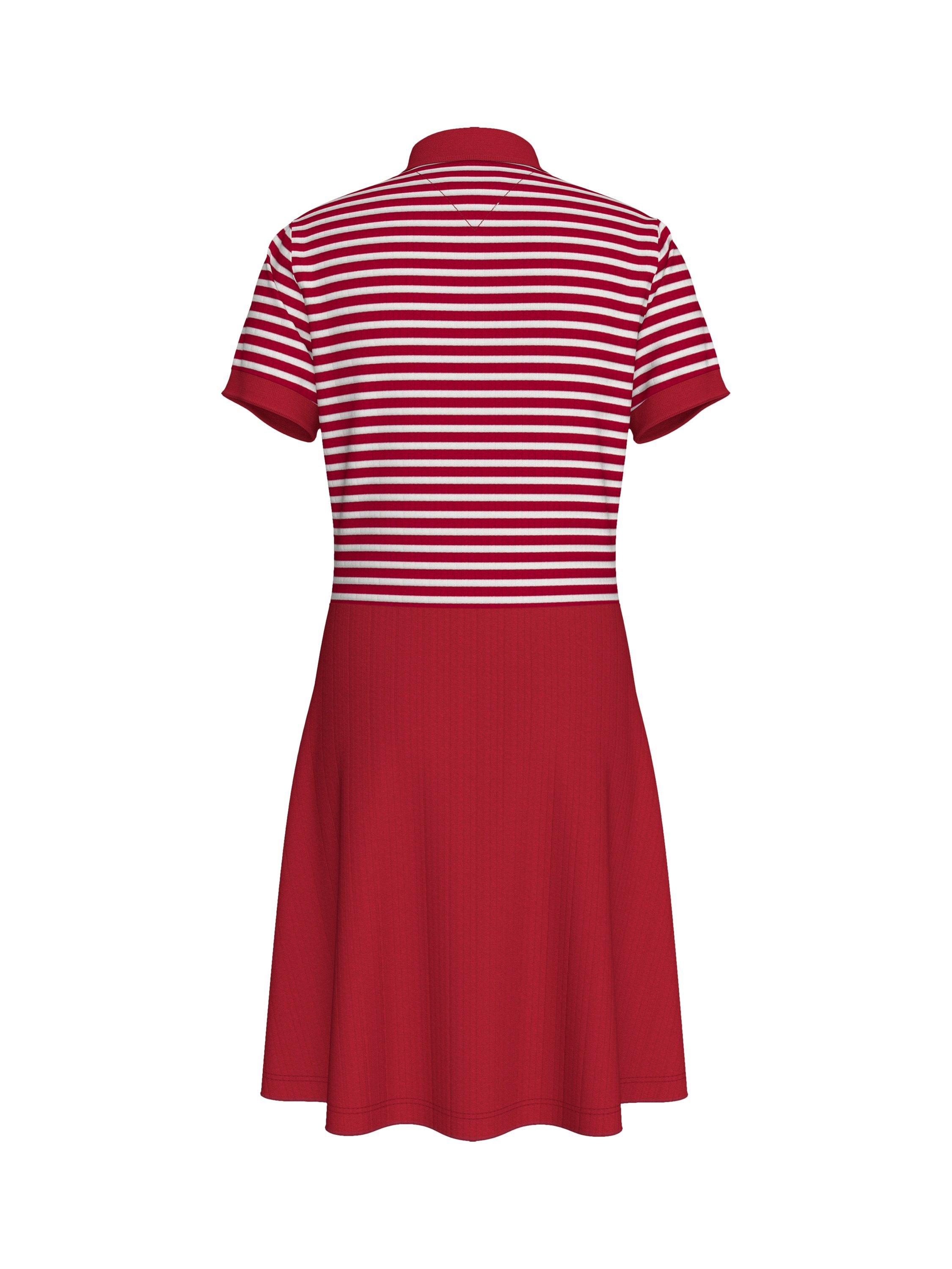 Product image 2 of 3, which shows Tommy Hilfiger Kids' Polo Shirt Skater Dress, Primary Red, 4 years