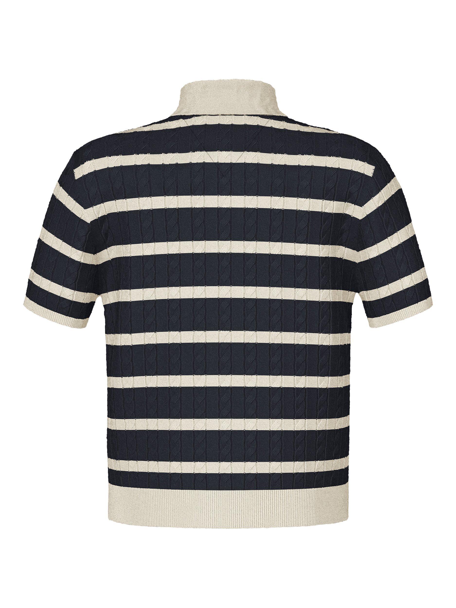 Product image 5 of 7, which shows Tommy Hilfiger Kids' Adaptive Collection Organic Cotton Stripe Polo Shirt, Dark Night Navy/Multi, 6 years