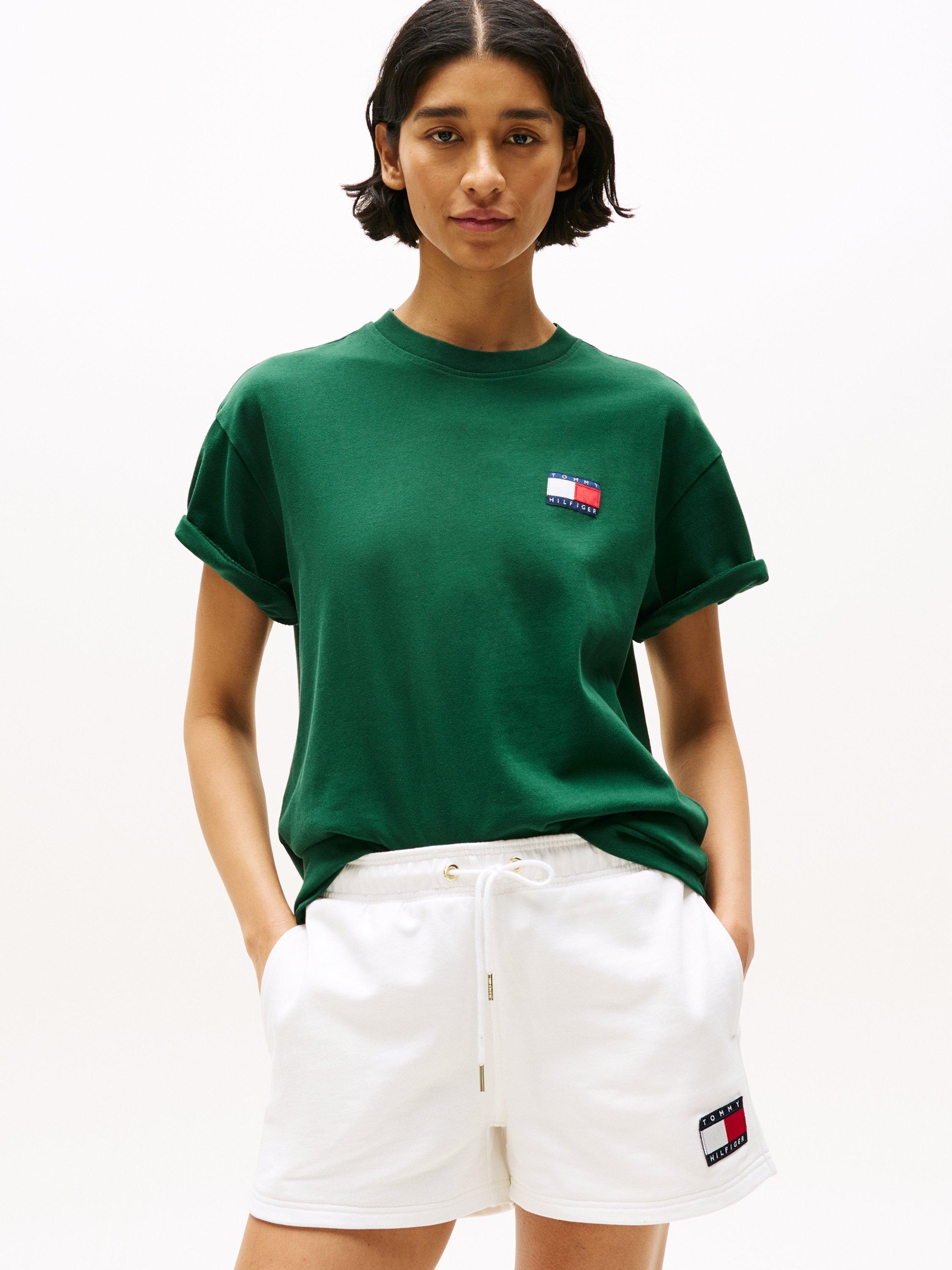 Product image 4 of 4, which shows Tommy Hilfiger Sailing Logo Regular Fit Short Sleeve Cotton T-Shirt, Ornamental Green, M