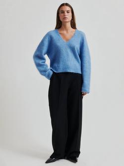 Second Female Camryn Fluffy Wool Rich Jumper, Blue, Blue