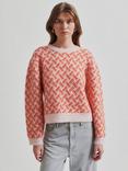 Second Female Kaja Geometric Wool Rich Jumper, Poinciana