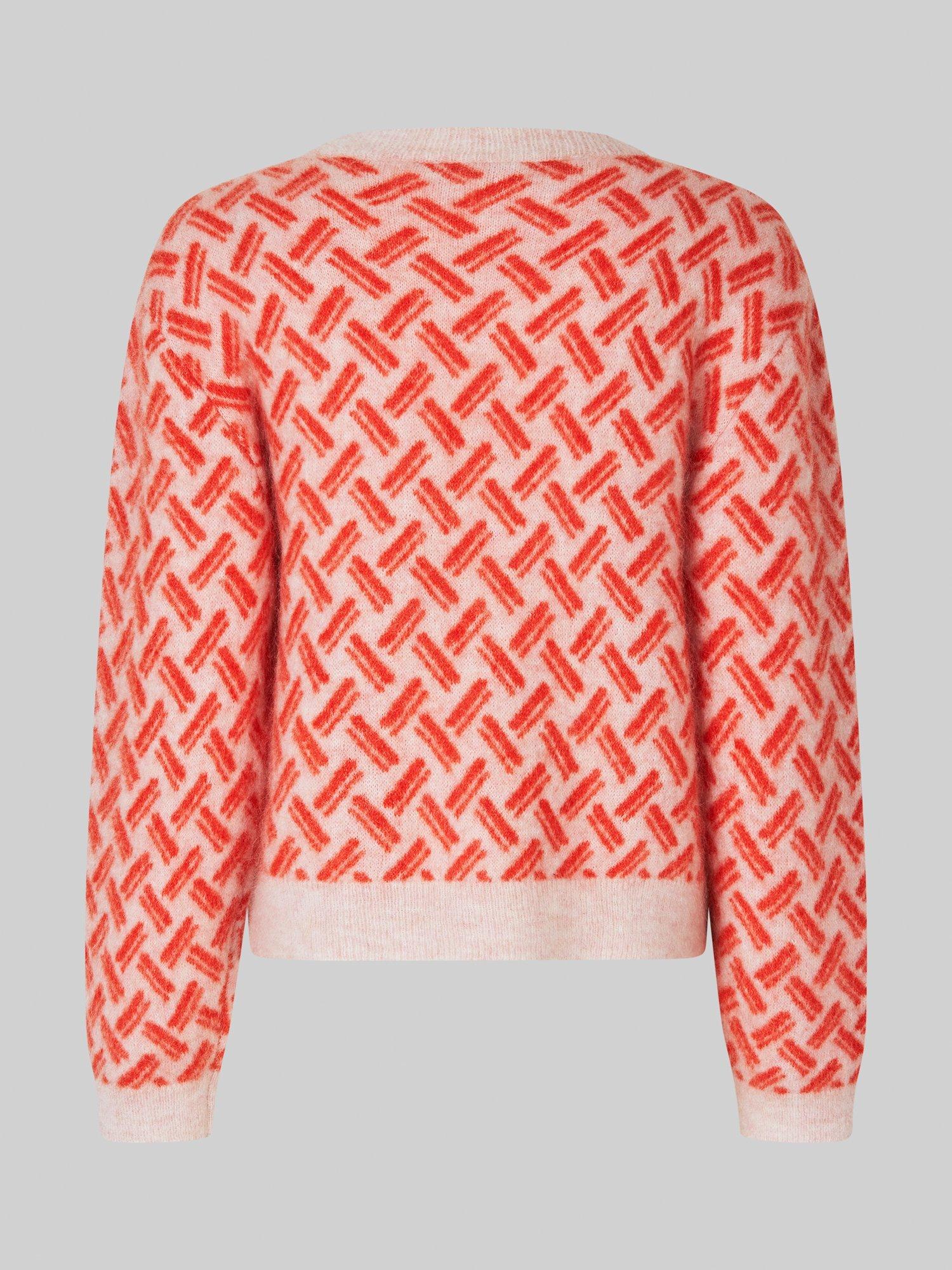 Product image 5 of 6, which shows Second Female Kaja Geometric Wool Rich Jumper, Poinciana, XS