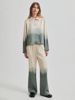 Second Female Aovra Ombre Top containing LENZING™ ECOVERO™ Viscose, Cream/Green