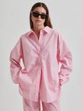 Second Female Lucine Oversized Pure Organic Cotton Shirt, Pink Cosmos