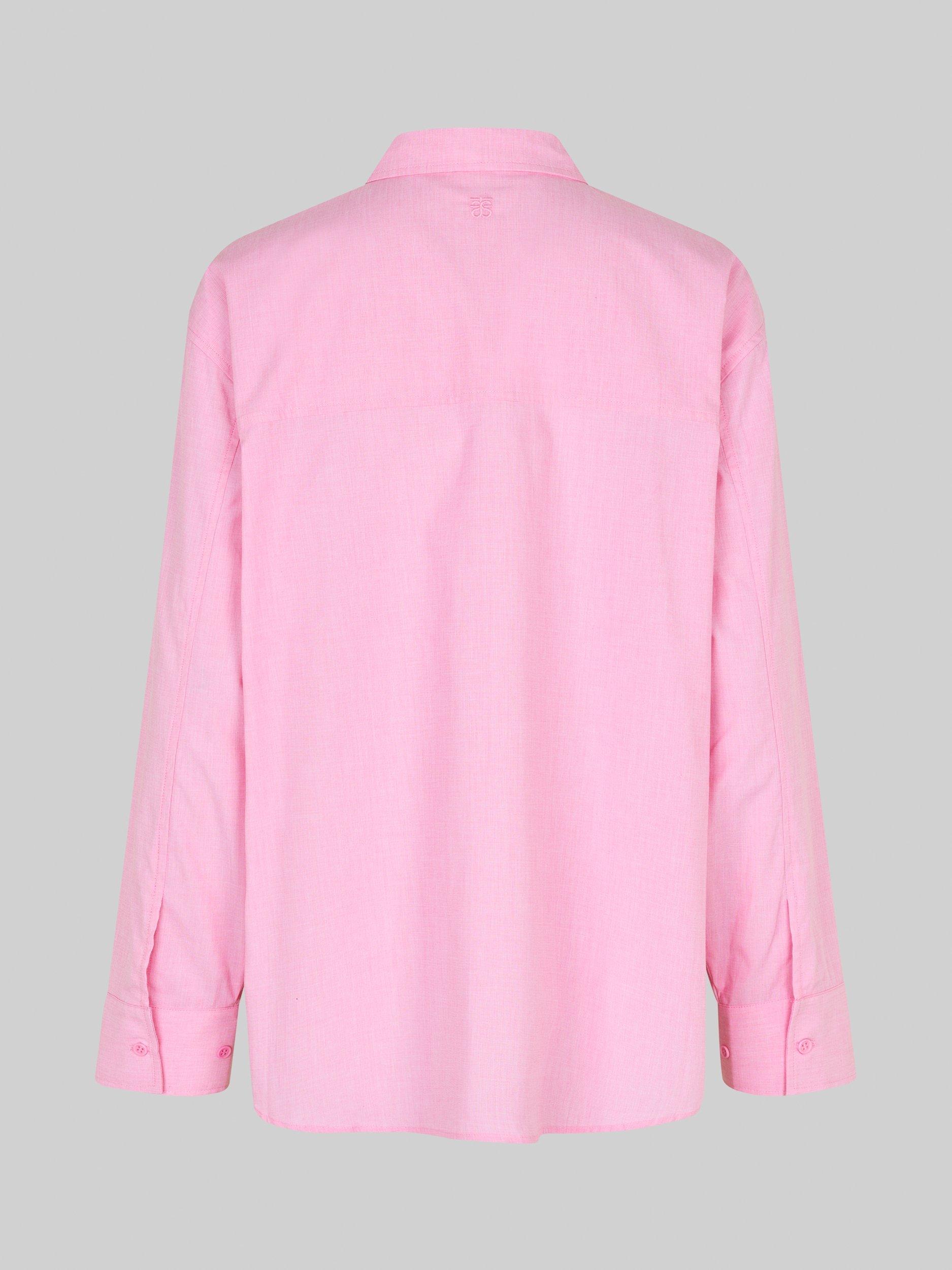 Product image 7 of 7, which shows Second Female Lucine Oversized Pure Organic Cotton Shirt, Pink Cosmos, XS
