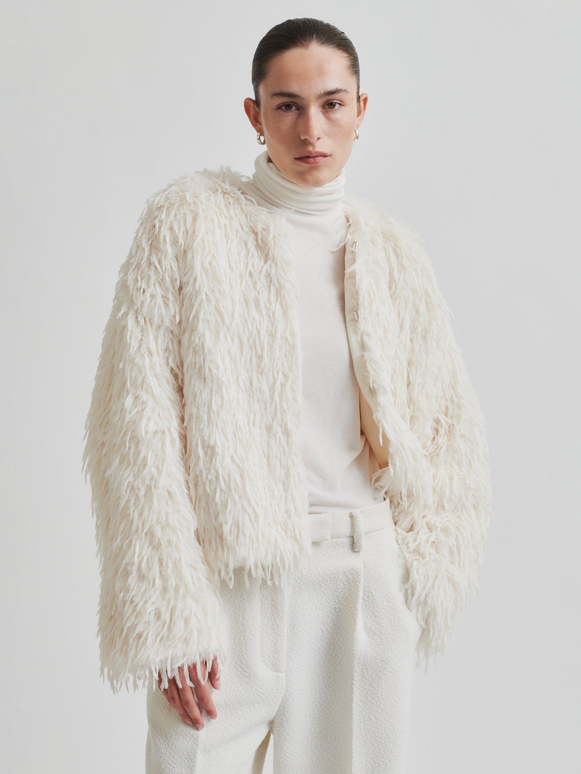 Product image 7 of 8, which shows Second Female Amani Shaggy Jacket, White, XS