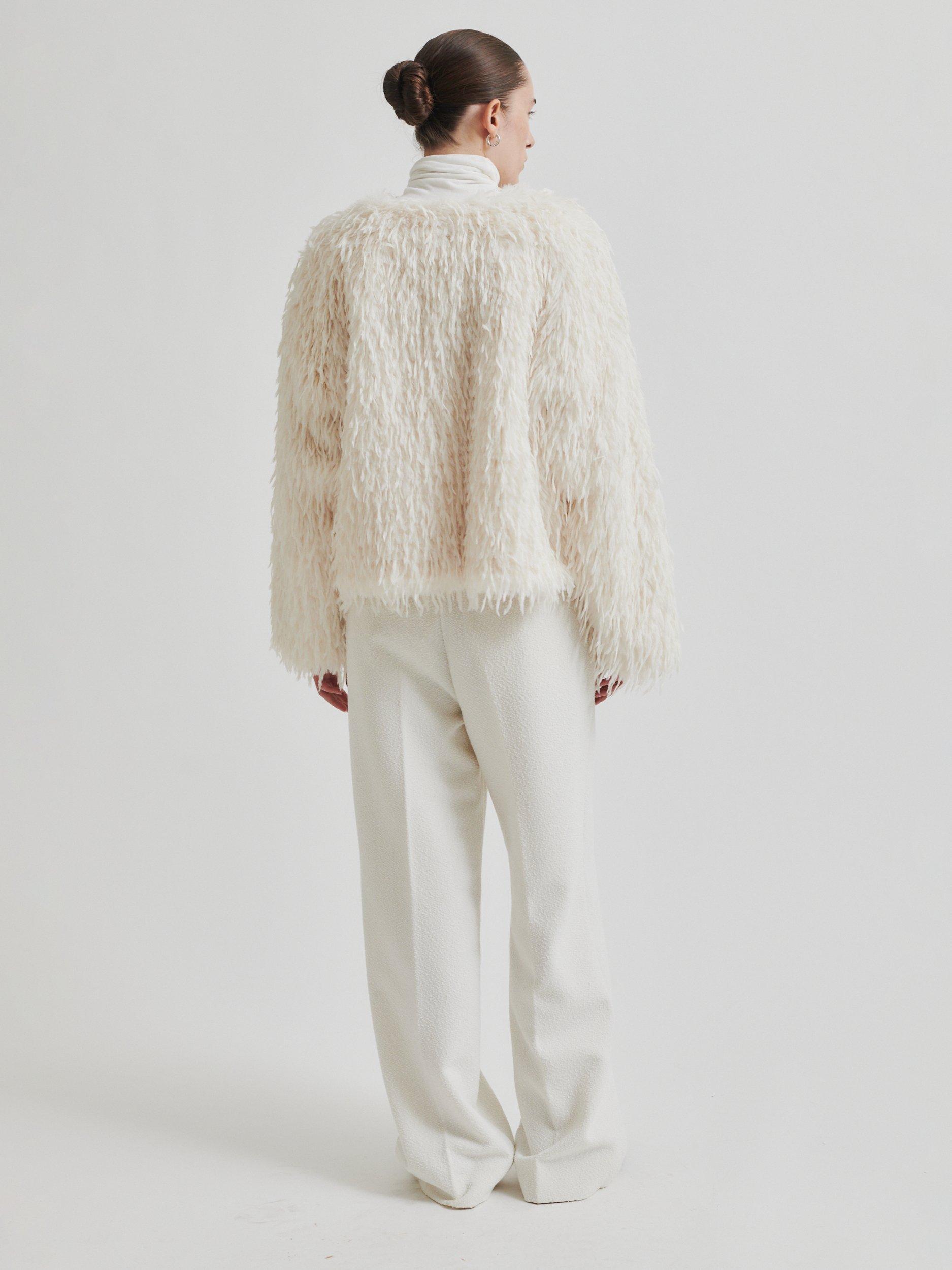Product image 8 of 8, which shows Second Female Amani Shaggy Jacket, White, XS