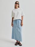 Second Female Irvin Denim Midi Skirt, Light Blue