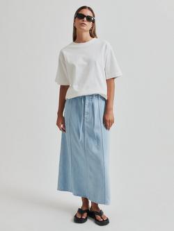 Second Female Irvin Denim Midi Skirt, Light Blue - view 2, Light Blue