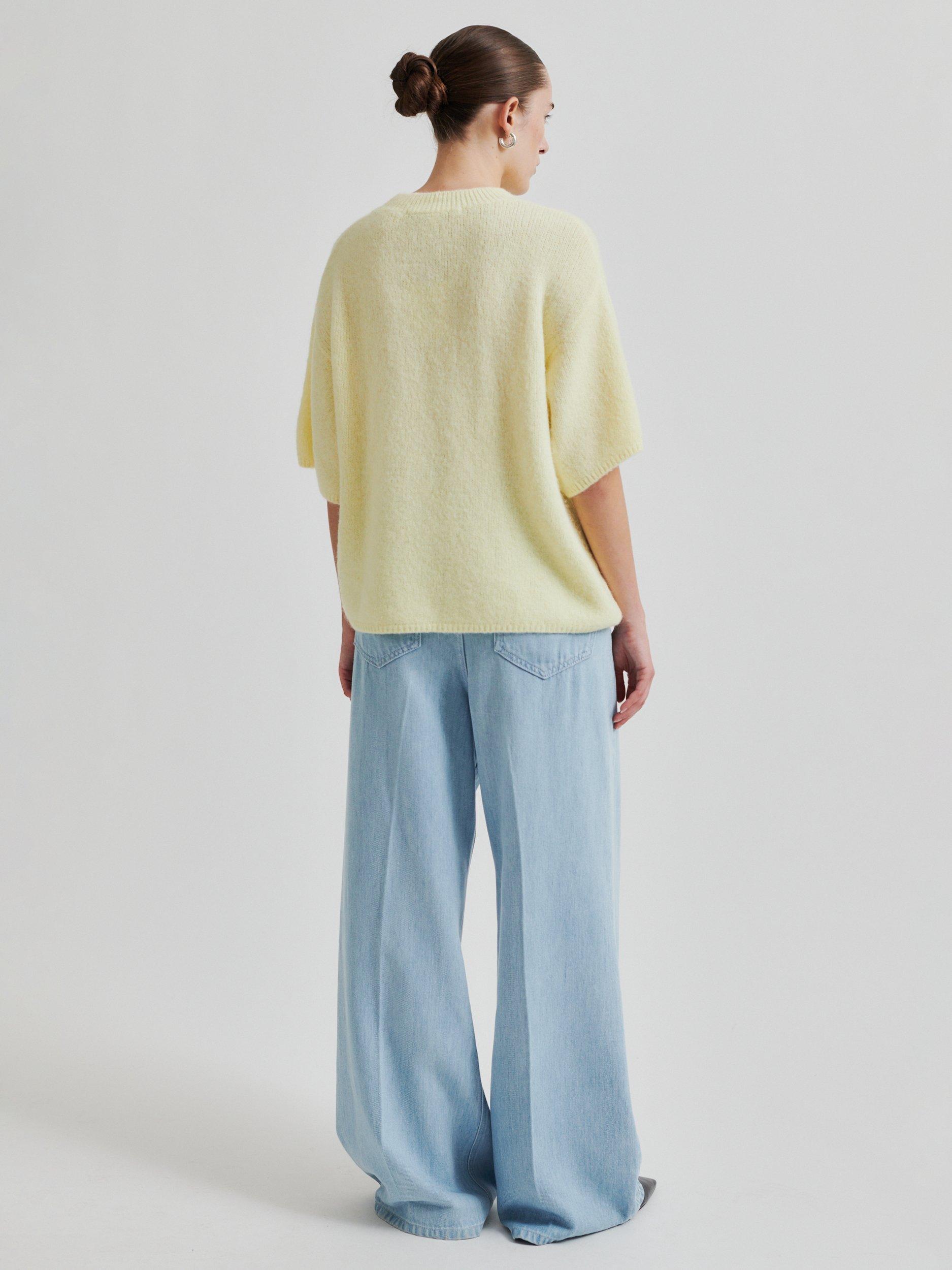 Product image 4 of 8, which shows Second Female Wanda Elbow Sleeve Jumper, Yellow, XS