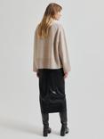 Second Female Seema Faux Leather Drape Skirt, Black