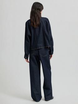 Second Female Columbus Contrast Stitch Jeans, Dark Blue - view 2, Dark Blue