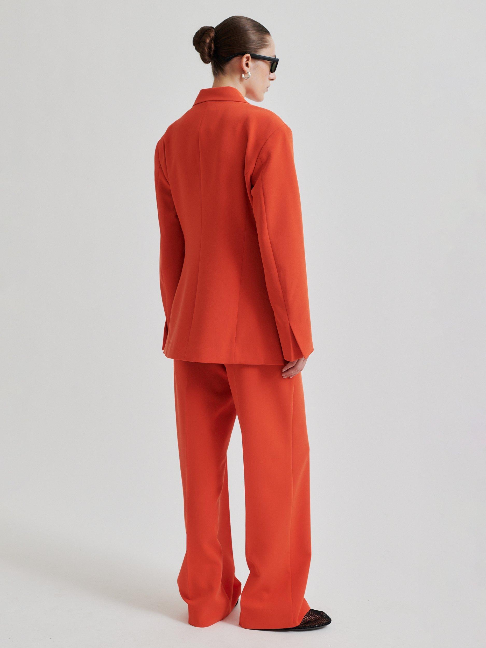 Product image 2 of 5, which shows Second Female Evie Tailored Trousers, Orange, XS