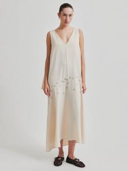 Second Female Franky Eyelets Drape Dress, White, White