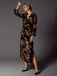 KAFFE Milana Floral Shirt Dress, Black Deep