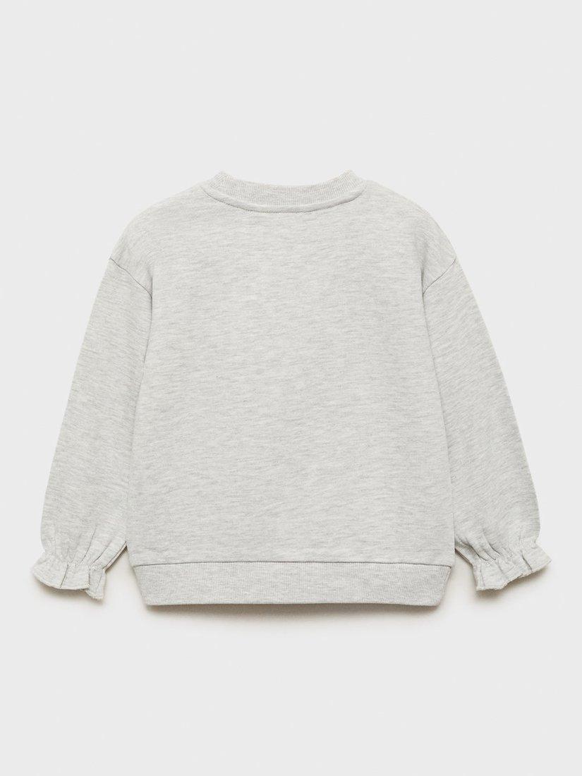 Product image 4 of 6, which shows Mango Kids' Ciao Roma Sweatshirt, Pastel Grey, 9-12 months