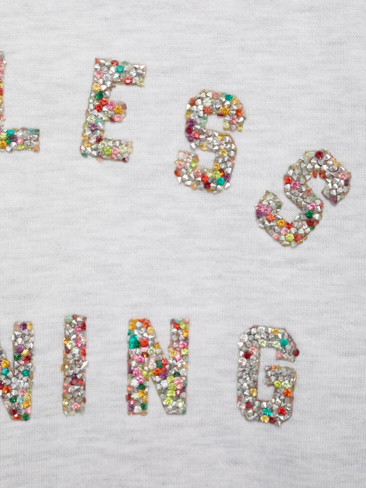 Product image 6 of 6, which shows Mango Kids' Endless Shining Sweatshirt, Pastel Grey, 11-12 years