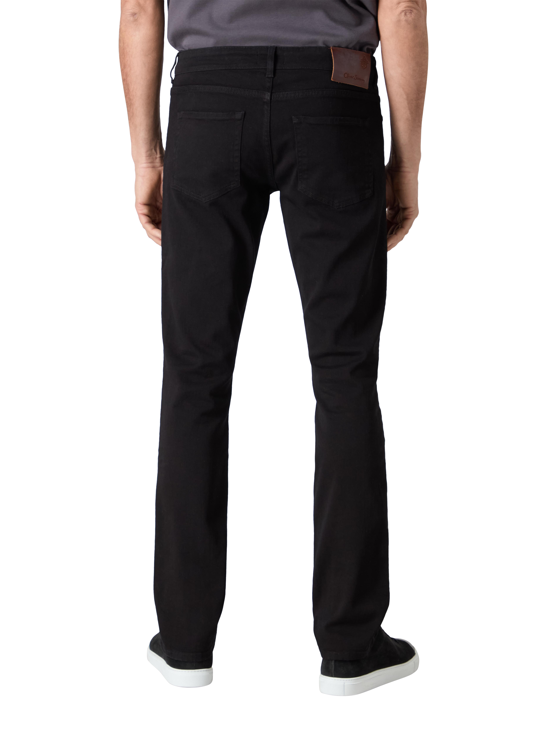 Product image 2 of 3, which shows Oliver Sweeney Navigli Slim Tapered Leg Jeans, Black, 30R