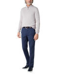 Oliver Sweeney Curragh Half Zip Merino Wool Jumper, Pebble