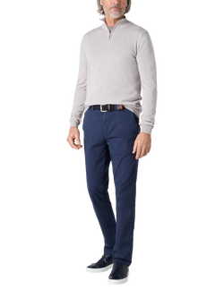 Oliver Sweeney Curragh Half Zip Merino Wool Jumper, Pebble