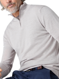 Oliver Sweeney Curragh Half Zip Merino Wool Jumper, Pebble