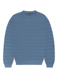 Oliver Sweeney Whitworth Textured Knitted Stripe Jumper, Mid Blue
