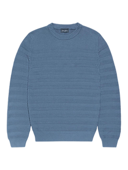 Oliver Sweeney Whitworth Textured Knitted Stripe Jumper, Mid Blue